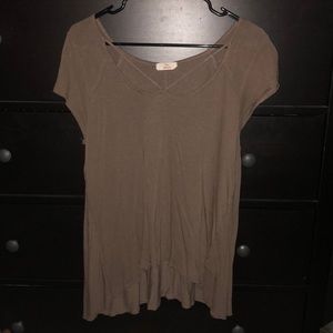 Brown V- neck